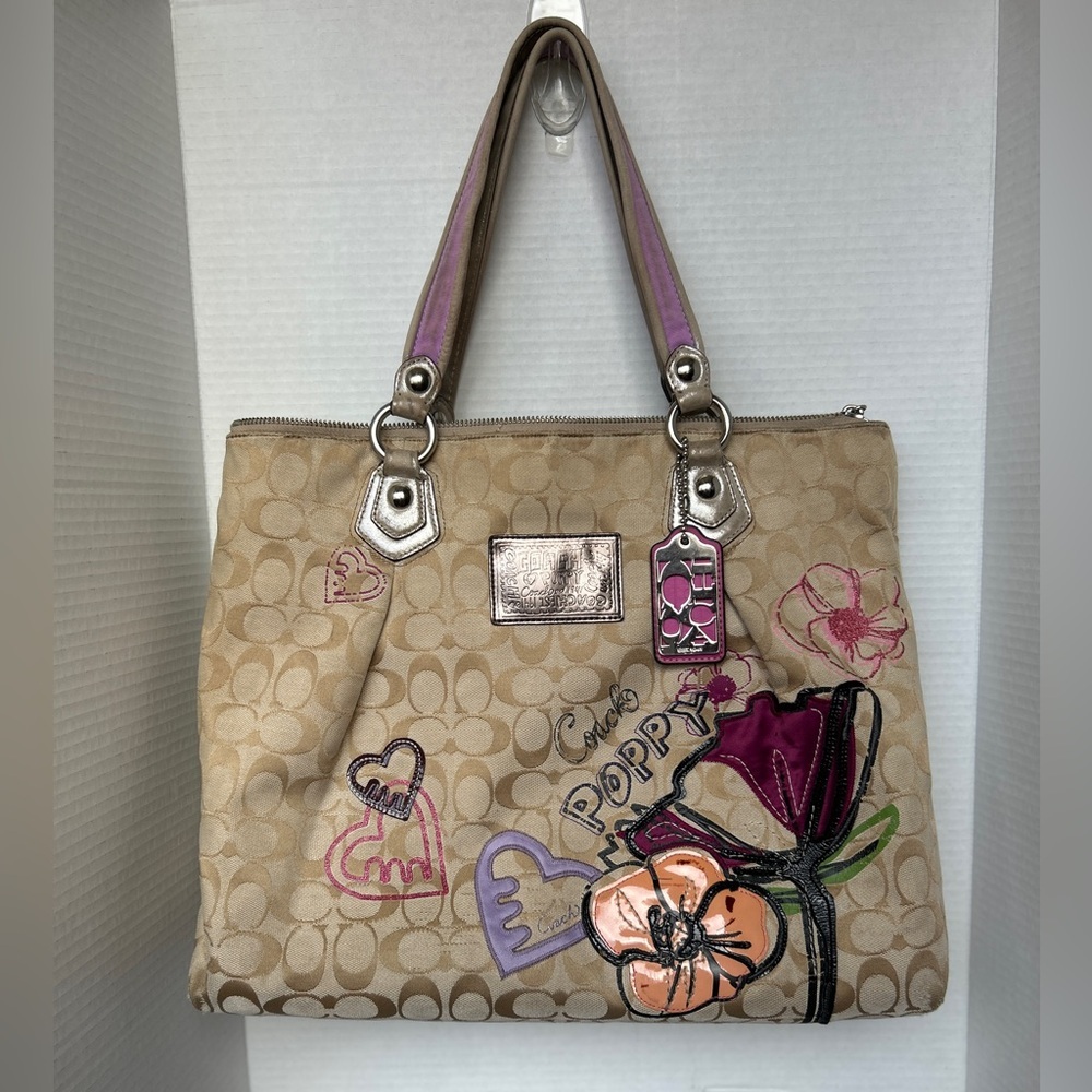 Coach Poppy Limited Edition Petal Applique Glam Tote